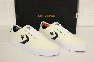 NEW: CONVERSE CONS ZAKIM OX EGRET BLACK & WHITE SKATEBOARDING SHOES UNISEX - Picture 1 of 11
