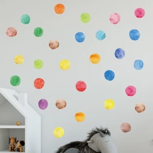 Colour Dots Pattern Wall Decal Removable Stickers Kids Nursery Baby Room Decor A - Picture 1 of 4