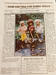 Susanna Lewis Knitting Patterns Sasha 16" Doll "Cool Gear for Sasha Girls " - Picture 1 of 3