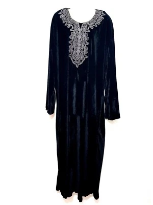 Abaya Maxikleid arabisches Kleid Jellabiya Jellaba Djelaba Samtkleid Winterkleid - Bild 1 von 2