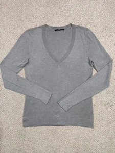 Hugo Hugo Boss Woman’s Gray V Neck Long Sleeve Sweater Small (See Measurements) - Picture 1 of 9