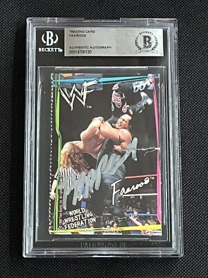 FAAROOQ 1998 GOOD HUMOR ICE CREAM WWF SIGNED AUTOGRAPHED CARD BAS AUTHENTIC - Image 1 of 2