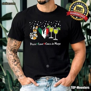 Peace Love Cinco de Mayo Shirt, Mexican Party Fiesta Women’s Tee - Picture 1 of 7