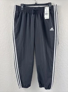 Pantalón de chándal Adidas para mujer negro con logotipo 3 rayas piernas cónicas cordón talla L - Imagen 1 de 9