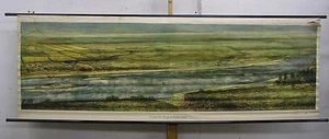 Mapa de pared escolar mural Ucrania paisaje estepario ucraniano 222x75c 1963 vintage - Imagen 1 de 3