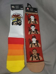 ODD SOX CHEECH AND CHONG & GHOSTBUSTERS KNITS MENS 2 PAIRS SOCKS SIZE 8-12 NEW - Picture 1 of 6