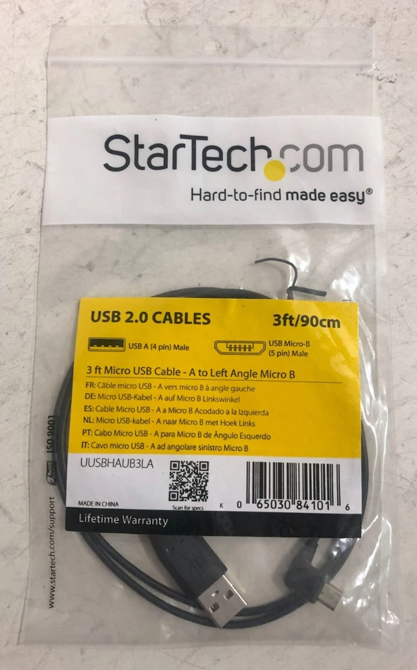 StarTech UUSBHAUB3LA 3ft Micro USB A to Micro B Left Angle for Androids, Ext HDD - Image 1 of 1