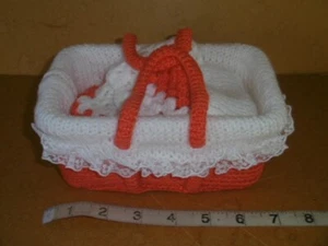 Puppen tief orange & weiß längliche Kutsche passend für 5" Puppe - Bild 1 von 2
