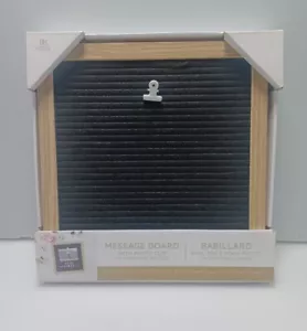 MESSAGE BOARD WITH PHOTO CLIP 10 X 10 WOOD FRAME W/129 LETTERS NUMBERS SYMBOLS - Picture 1 of 9
