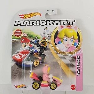 Hot Wheels Mario Kart Cat Peach Standard Kart Vehicle NEW Sealed - Picture 1 of 6