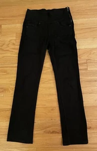 Spanx Jeans Size 26 Stretch The Signature Straight Side Zipper Closure Black - Picture 1 of 4
