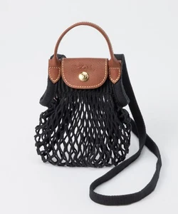 LONGCHAMP Net Bag LE PLIAGE FILET Shoulder, One Handle 2WAY XS Size Black NEW - Picture 1 of 7