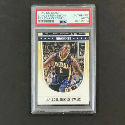 Tarjeta firmada por Lance Stephenson #85 NBA Hoops 2011-12 AUTO PSA Slabbed Pacers Foto 1 de 2
