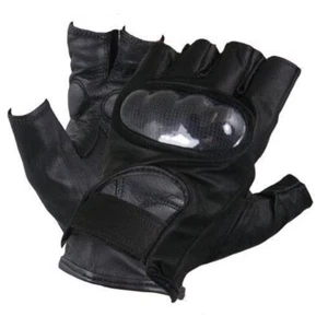 Xelement  XG-1475 Men's Black Knuckle Protected Leather Fingerless Riding Gloves - Picture 1 of 1