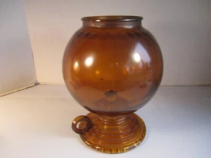 Unique Vintage Amber Jeanette Glass Hurricane Candle Finger Lamp - Picture 1 of 6