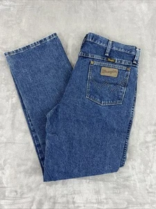 Wrangler Jeans Mens 36x32 George Strait Cowboy Cut Heavyweight Stone Denim Rodeo - Picture 1 of 7