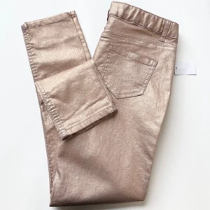 NEW CRB Girl Shimmer Twill Pant Jeans Quail Pink Metallic Bling Stretch L (14) - Picture 1 of 10