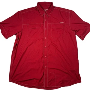 Ariat Tek Series Men's Short Sleeve Button Up Shirt XL Heat Series Lightweight - Picture 1 of 13