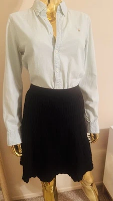 Falda Willi Smith Negra Tejida Lana Línea A Hasta la Rodilla, Talla L, Nueva con Etiquetas Foto 1 de 4