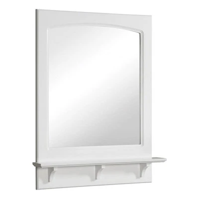 Concord Bathroom Vanity Wall Mirror Wood Framed with Shelf in White 24-Inch - Image 1 of 4