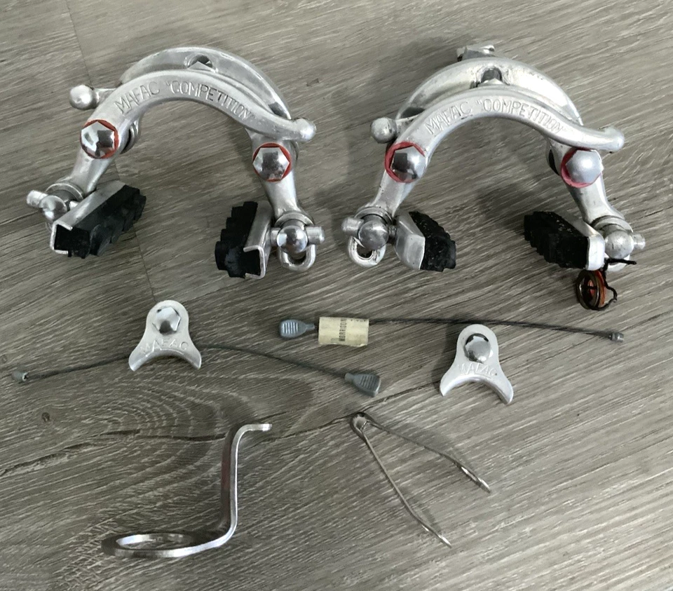 MAFAC COMPETITON BRAKE CALIPERS CENTER PULL 60-70 MM REACH STRADDLES CABLE GUIDE - Image 1 of 4