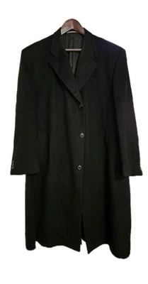 Hickey Freeman 100% Pure Cashmere Black Overcoat Size 46R Made In USA Men's Coat - Image 1 of 4