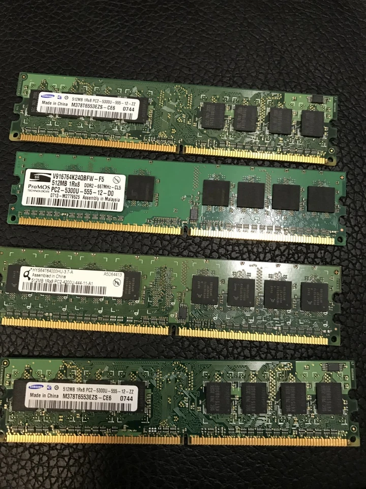 *Lot of 4* Mixed Brands 512MB DDR2 RAM Desktop Memory - Image 1 of 1