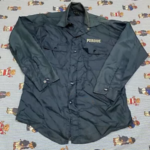 Chaqueta Rompevientos Vintage PURDUE Nailon Azul Metal a Snap Para Hombre Mediana 15 1/2 NCAA - Imagen 1 de 7
