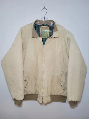 De Colección Catalina Bay Beige Pana Cremallera Completa Verde Forro a Cuadros Chaqueta Bomber Para Hombres L Foto 1 de 4