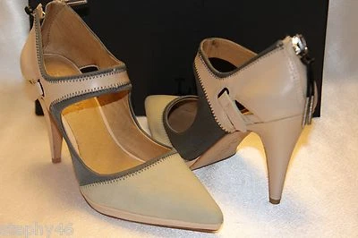 NEW! NIB! L.A.M.B. Nude Leather & Suede KELLSIE Mary Jane Back Zip Heel 6 M $275 - Изображение 1 из 4