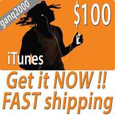 100 $ CARTE APPLE US iTUNES CARTE cadeau RAPIDE GRATUITE livraison dans le monde entier