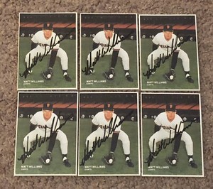 LOT OF (6) 1990 MOTHER’S COOKIES MATT WILLIAMS SIGNED AUTOGRAPHED CARDS