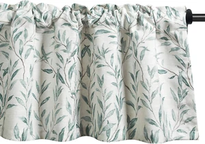 Window Valances Leaves Printed Curtains for Kitchen, Top Rod Pocket 52X18 Vintag - Picture 1 of 13
