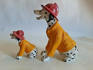 1994 Fire Department Dalmatian Fire Dogs Set 2 Made of Resin by Avery Creations - Picture 1 of 7