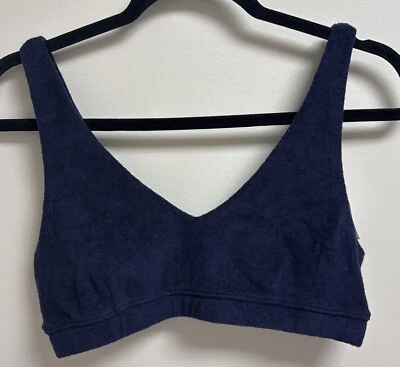 Offline By Aerie Recharge Bralette - Deep Blue - Size M- Minimal Support - Terry - Image 1 of 3
