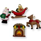 Hallmark Miniature Ornaments lot 4 Baby 1st Sleigh Hearth Santa Love Reindeer