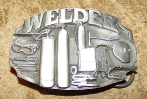 1988 metal welder belt buckle in nice shape used - Imagen 1 de 2