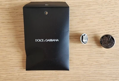Dolce Gabbana Button for Coat, Jacket Silver Round Metal (x2) made in Italy - Image 1 of 4