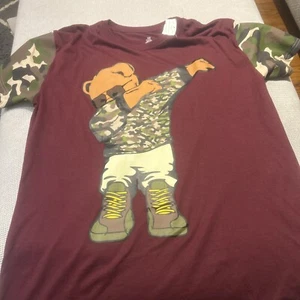Dabbing Military Bear T-Shirt Adult Extra Large Launder United States Army Camo - Picture 1 of 8