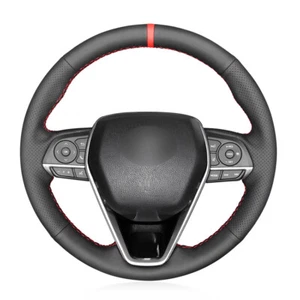 Black Non-slip Leather Car Steering Wheel Cover for Toyota Avalon Camry 2018- - Picture 1 of 15