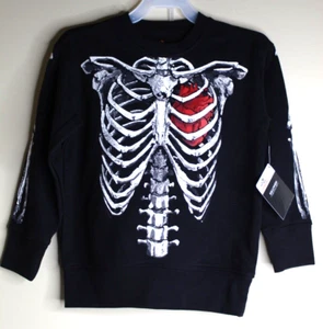 Boys Sweatshirt with Bones and Fleece Pants, Celebrate Halloween Outfit, Size XS - Picture 1 of 7