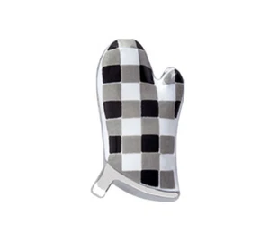 Origami Owl BLACK & WHITE GINGHAM OVEN MITT Floating Enamel FOOD & COOKING Charm - Picture 1 of 3