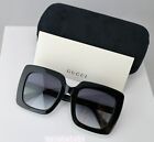 Gucci GG0328S 001 53mm Square Black Women Sunglasses with Light Grey Lens