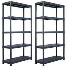 Storage Shelf Racks 2 Pcs Black 250 Kg 80x40x180 Cm Plastic vidaXL