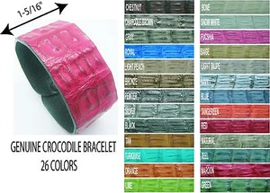 PULSERA DE COCODRILO GENUINA, UNISEX, 26 COLORES, VERDAD DE TALLAS, HECHA EN EE. UU. - Imagen 1 de 12