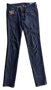 Womens Diesel Clush Jeans Slim Straight Low Rise Stretch Dark Blue W27 L32 - Picture 1 of 8