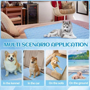 Large Pet Self Cooling Mat Cool Mat For Dogs Cats Pad Bed Mattress Heat Relief - Picture 1 of 17