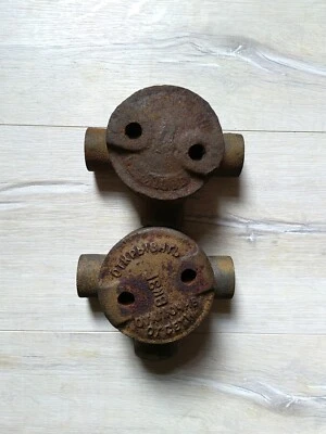 Vntg USSR Cast Iron Electrical Junction Box With 3 outputs 3/4" thread 1960s. 9 - Image 1 of 4