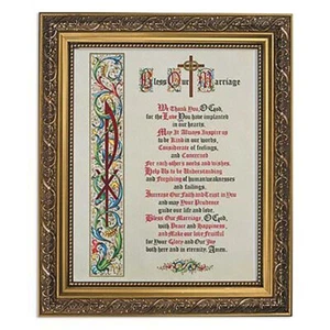Bless Our Marriage Framed Print 11"x13" Gold Finish Frame NEW Gerffert - Picture 1 of 1