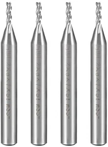 4PCS HSS-Aluminum 3 Flute Straight End Mill Cutter CNC Router Bits, 2 x 6 x 7mm - Picture 1 of 3